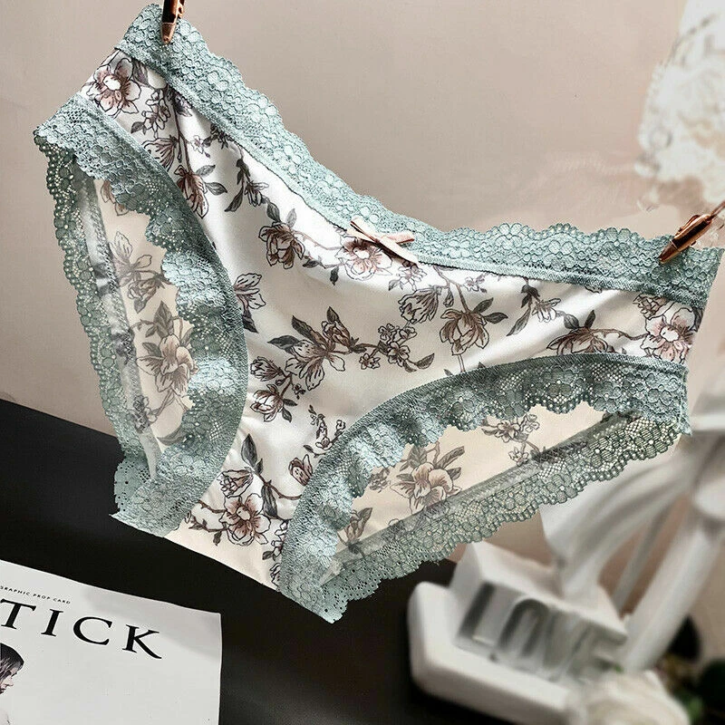 2 PIEZAS Calzoncillos Sweet Kawaii cintura media calzoncillos de encaje sin rastro Foto 2 de 4