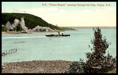 KAPPYS 011 POSTCARD CANADA POSTED 1911 SS PRINCE RUPERT GAP AT DIGBY NS