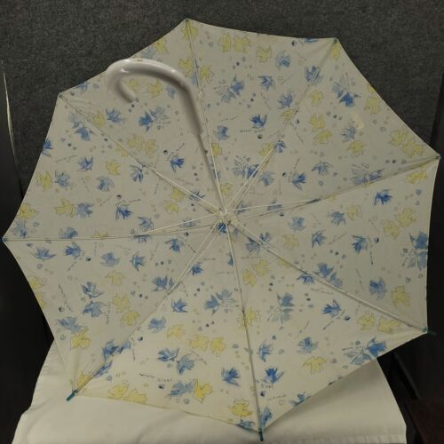 Vintage Nina Ricci Umbrella L'Air Du Temps Wood Handle Birds In Flight White - Picture 11 of 21