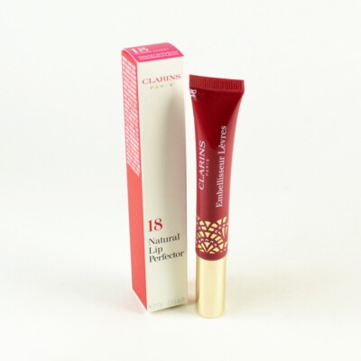 Clarins Natural Lip Perfector #18 INTENSE GARNET - Full Size 12mL / 0.35 Oz.