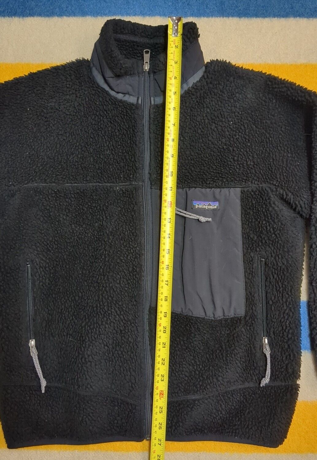 VTG 90s Patagonia USA Retro X Black Sherpa Deep Pile Fleece Zipper Jacket S