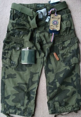 100% GENUINE CAMO GEOGRAPHICAL NORWAY EURO TREKING CARGO SHORTS-$115V!-SZ=M/32