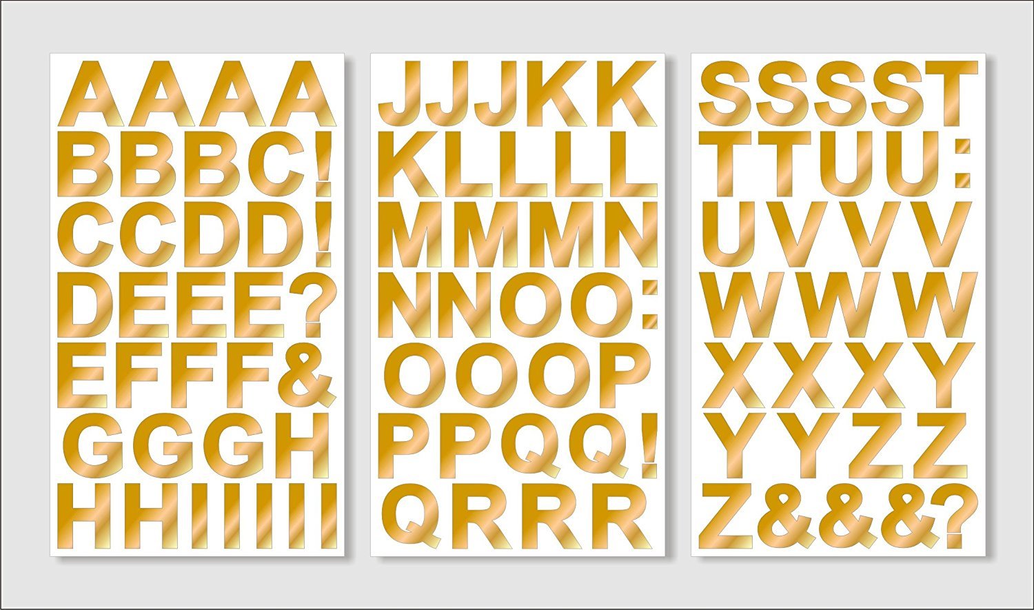 1 inch (25mm) Alphabet AZ * Self Adhesive vinyl letters * (Gold) easy