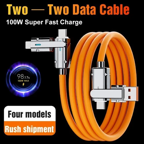 1m 100W 4-in-1 Schnellladekabel  Micro USB/Typ C mehrere USB Handy Kabel