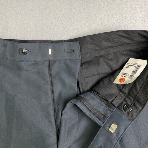 NWT BUGATCHI Soft Touch UNHEMMED Men's Dress Pants 32 Black Grey Office Wedding - Picture 4 of 18