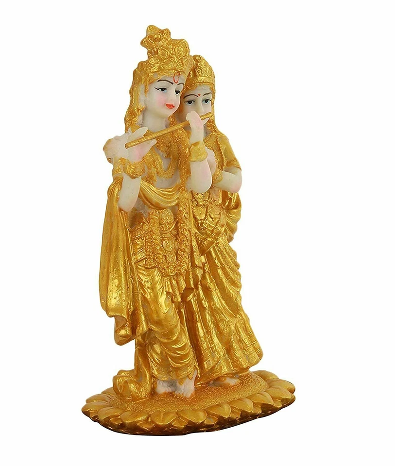 Estatuilla estatua escultura ídolo Krishna Radha dios hindú Foto 3 de 4