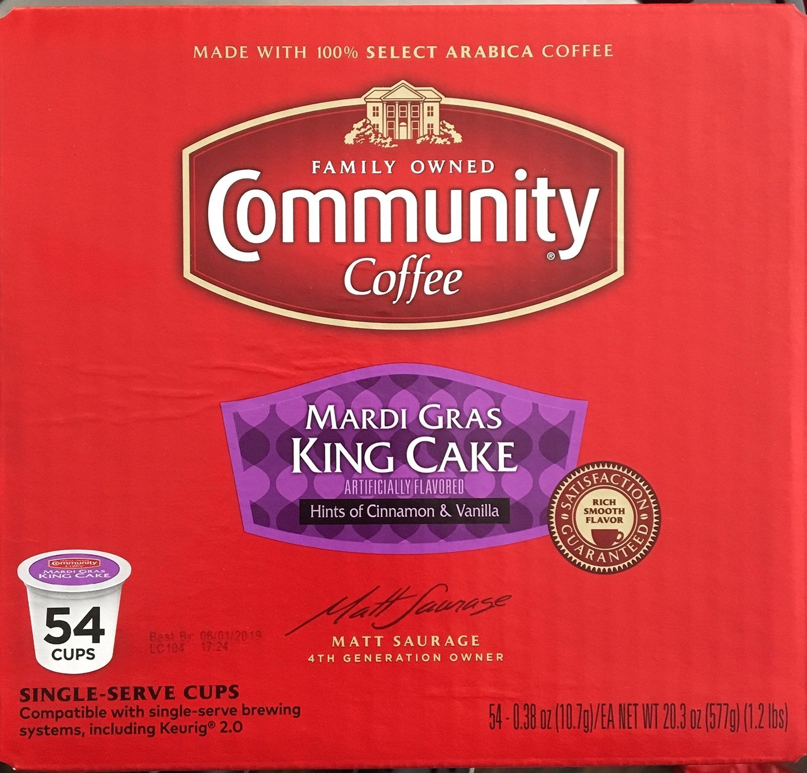 Community Coffee Mardi Gras King Cake Coffee 54 to 162 Keurig K cups