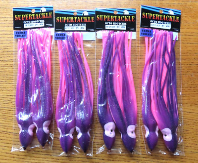 8 X SUPERTACKLE - NURPLE UV #084  - 8½'' BIG GAME TROLLING & JIGGING SKIRTS