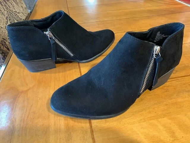 SPRIT TROY Black Ankle Boots Shoes Zip Up Women Size US 7.5M