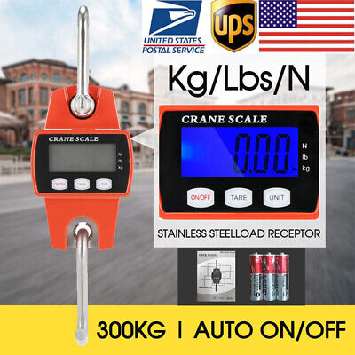 Details about   Crane Scale 300KG/660LBS Industrial Hook Hanging Weight Digital LCD