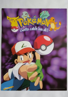 Nintendo Pokémon Ash Ketchum Pikachu / Gotta Catch 'Em All Rare Poster 42x30cm