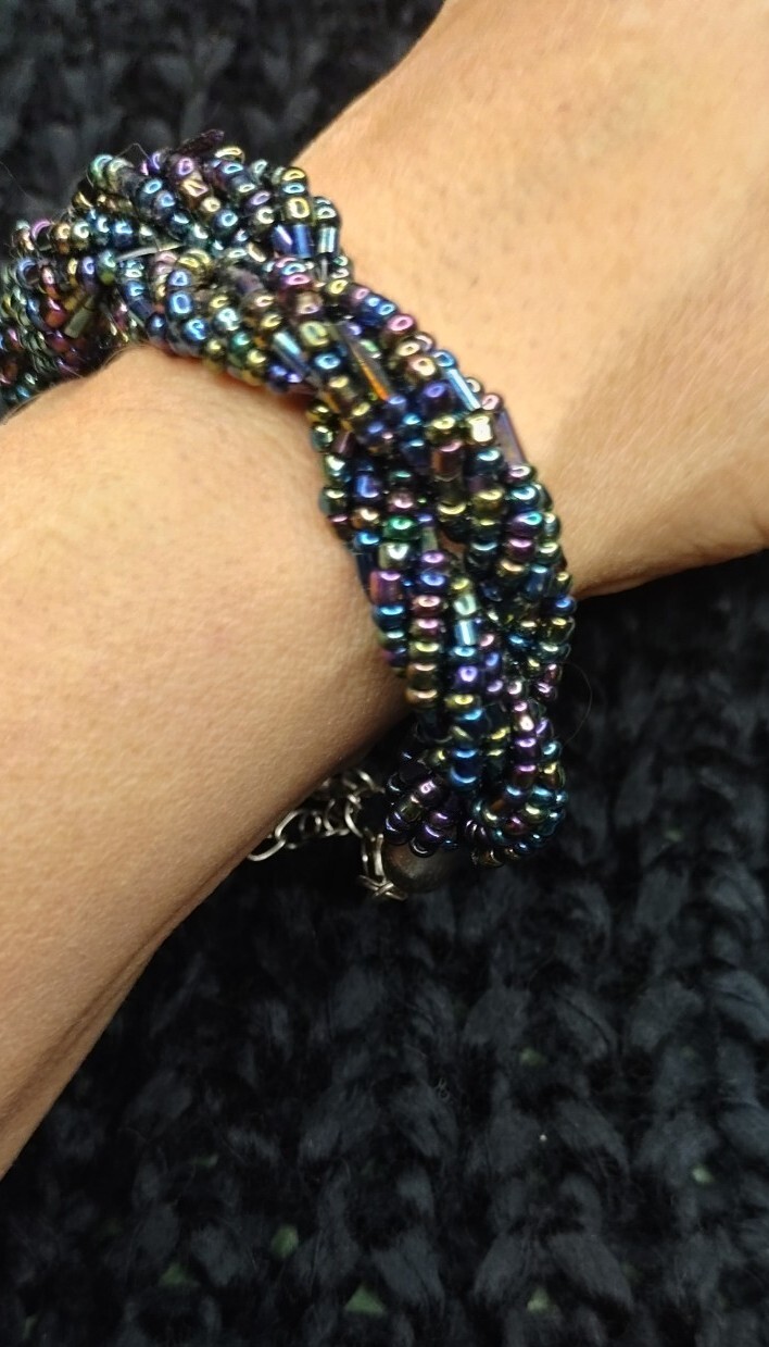 2PC Set Multi Seed Bead Memory Wire Wrap Bracelet… - image 8