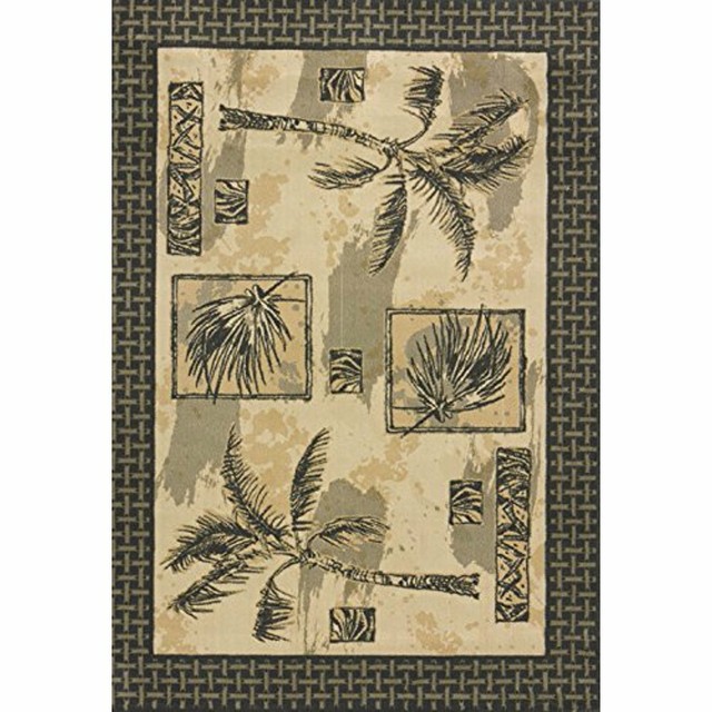 5x8 (5'3" x 7'6") Tropical Palm Tree Coastal Island Area Rug *FREE