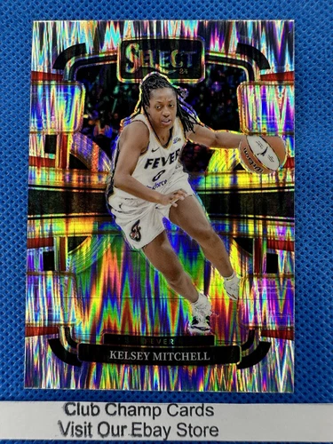 2024 #87 Kelsey Mitchell Panini WNBA Select Concourse Silver Flash Prizm Fever