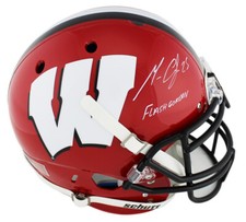 Melvin Gordon Signed Wisconsin Schutt Authentic Red&Blk Helmet - 