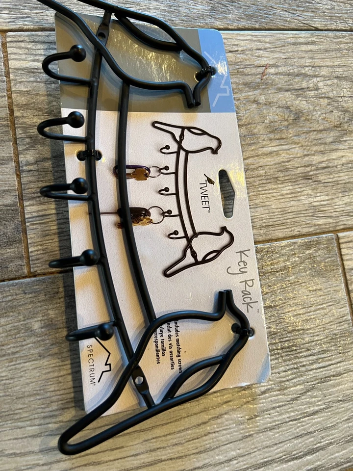 5 Крючок ключ стойка настенное крепление металлический черный твит птица пальто вешалка декор новый с Ярлыками вися - Изображение 2 из 4