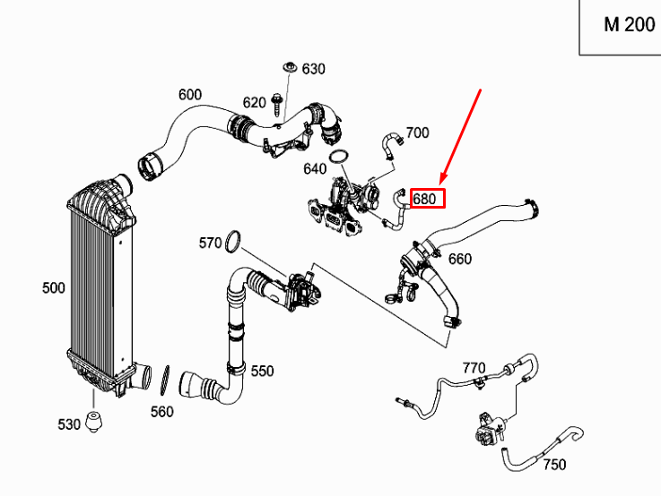 Neu MERCEDES-BENZ CITAN W415 Motor-Unterdruckleitung A4151400264 Original