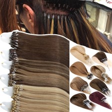 200G Thick Easy Loop Micro Ring Beads Tip Real Remy Human Hair Extensions Brown