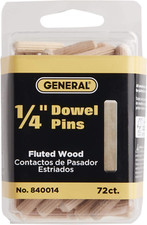 840014 1/4-Inch Fluted Wood Dowel Pins, 72 Count (Pack of 1)