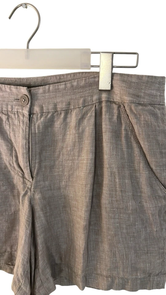 Pantalones Cortos Tommy Bahama 100% Lino Mujer Talla 12 Color Topo Verano Ligeros Foto 2 de 4