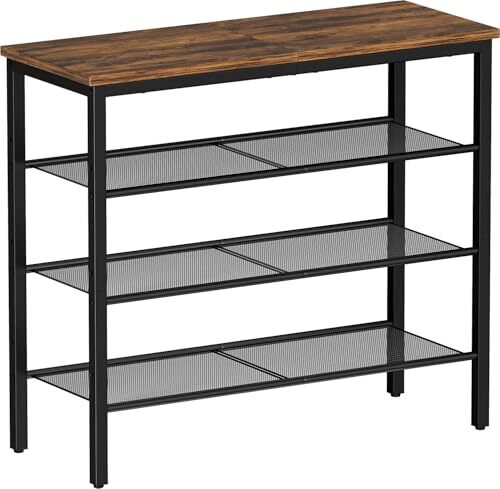 3-Tier Metal Mesh Shoe Rack Holds 12-16 Pairs Compact Storage Organizer