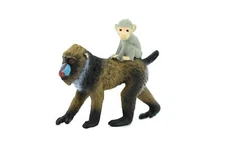 Mandrill With Baby, Baboons, Realistic Toy, Hand Painted,  2 1/2" CH425 BB109