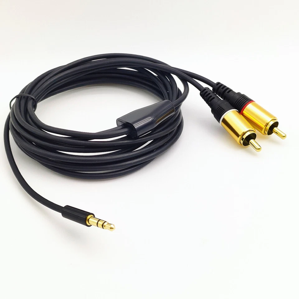 3m 10ft 3.5mm Audio to 2 RCA Cable 1/8" Stereo Male to 2-RCA Male Y Splitter Aux - Image 2 of 4