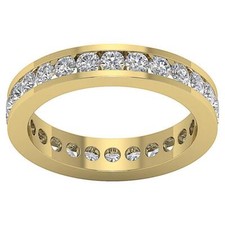 Eternity Anniversary Ring Channel Set Round Diamond 1.40 Ct I1 G 14K Yellow Gold