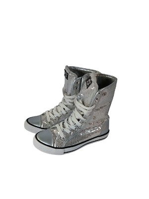 Gotta Flurt Silver Sequin/ White Women's High Top Shoes
