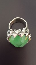 Stephen Webster Super Stud GreenQuartzMOP Doublet Big Ring-Sterling 925 Sz 7.25