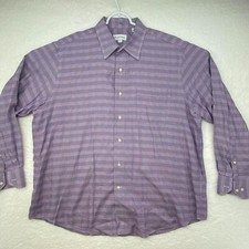 Tommy Bahama Men s Purple Plaid Long Sleeve 100 Cotton Casual Shirt 17.5 34 35