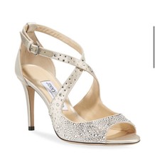 Jimmy Choo Emily Crystal-Embellished Satin Sandals