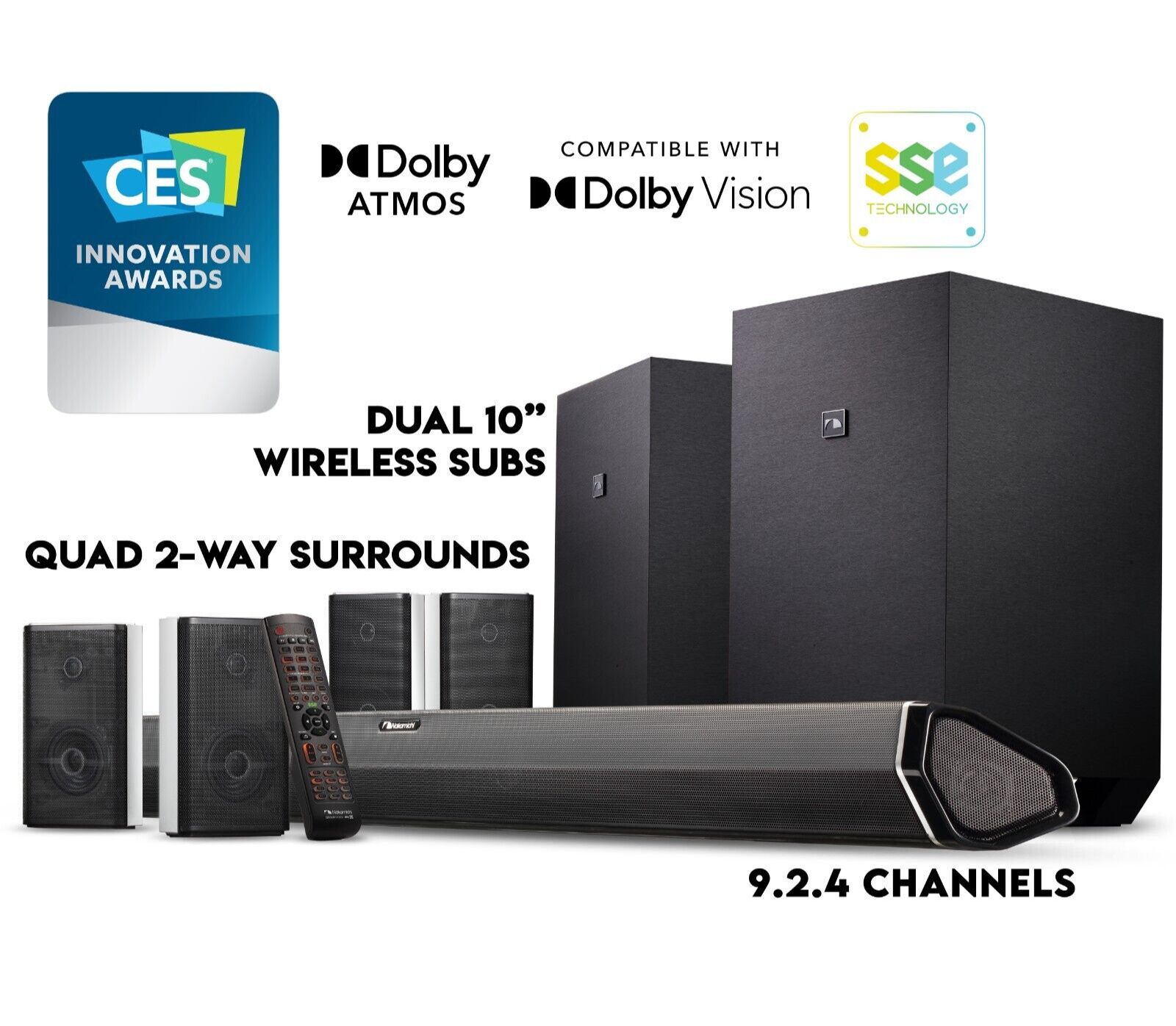 Nakamichi Shockwafe Ultra 9.2.4 Dolby Atmos Soundbar System