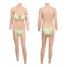 Realistic Silicone Breast Forms Tights Bodysuit with Arm D Cup Fake Boob Cosplay
