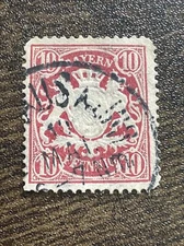 Travelstamps: BAYERN Bavaria stamps #63 Germany State Used NG 10p TKS1101*