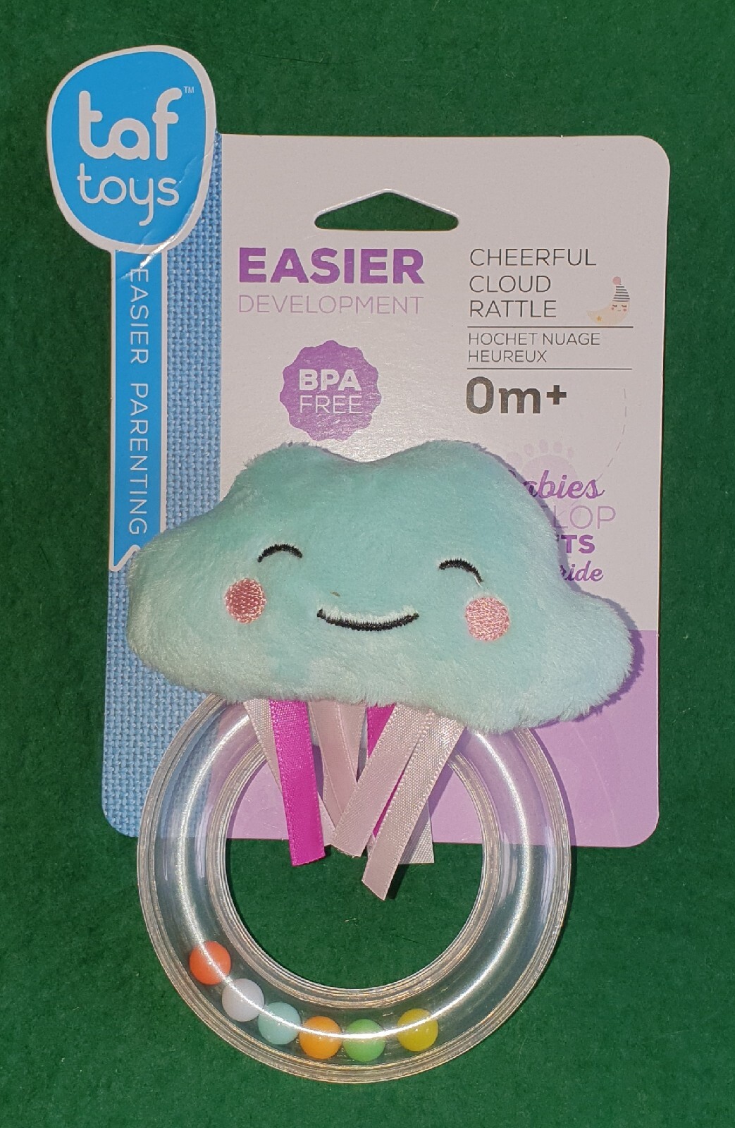 BRAND NEW! TAF TOYS - CHEERFUL CLOUD RATTLE - BABY TEETHING/GRABBING TOY - 0m+