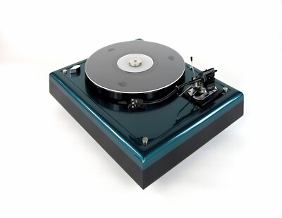 Restored Thorens TD160 MKII turntable black-petrol & SME 3009 S III
