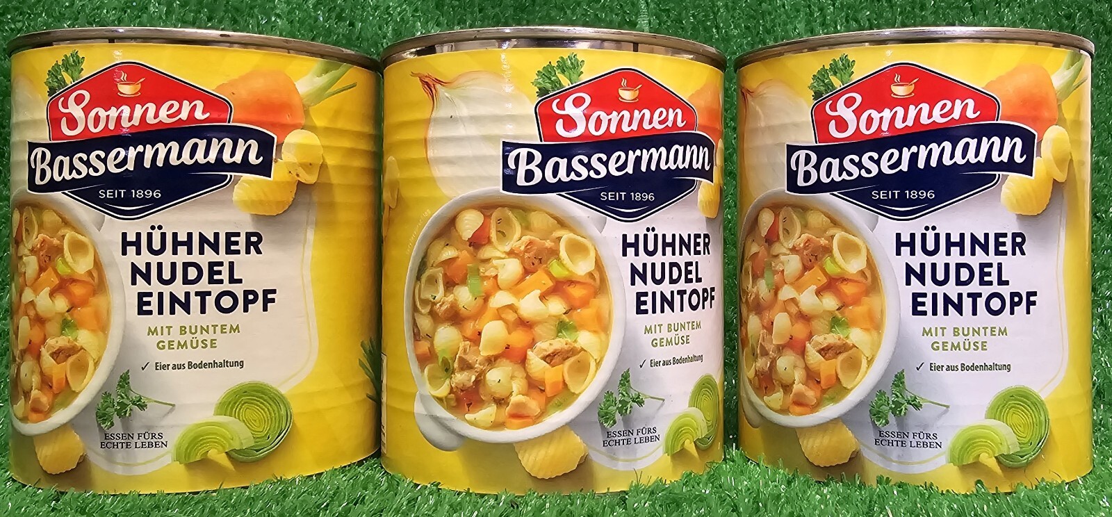 (6,88€/L) 3x Sonnen Bassermann HÜHNER NUDEL EINTOPF mit buntem Gemüse Versand 0€