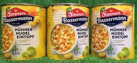 (6,88€/L) 3X Sonnen Bassermann HÜHner Nudel Eintopf Mit Buntem GemüSe Versand 0€
