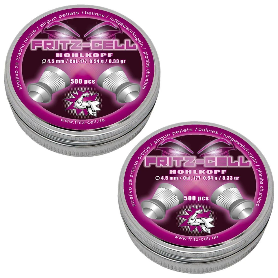 WEILAX 2 x 500 Fritz-Cell Hohlkopf 4,5 mm Diabolos für Luftgewehr, Luftpistole