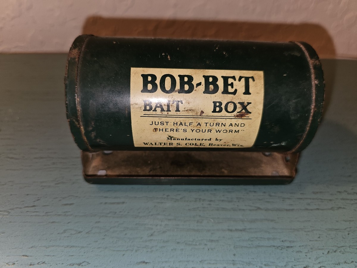 Ancienne Boîte à Appâts Bob-Bet Années 30 – Complète, Vintage USA