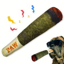 Cute Green Cigar Plush Toy for Dogs - Interactive Sound  Fun 
