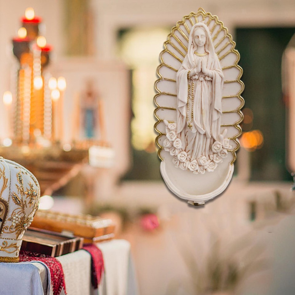 Mary Statue Religious Sculpture Resin Craft Statuette Mary Figurines