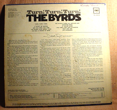 The Byrds Original Mono Lp - Turn! Turn! Turn! - Columbia Records