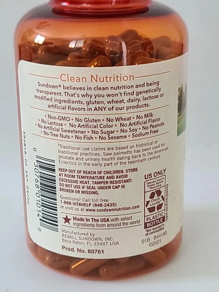 Sundown Saw Palmetto for Him 450mg 250 ct validade 26/03 - Imagem 3 de 4