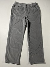Talbots Petites Women  s Size 10P Gray Straight Leg Velvet Stretch Pants