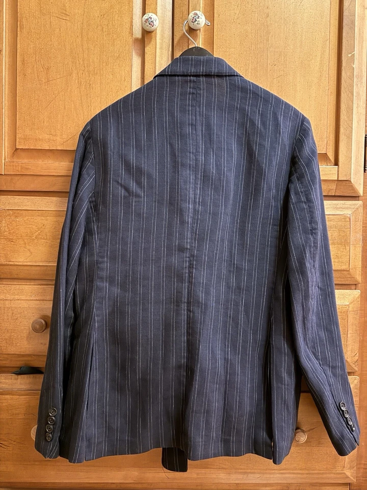 J Crew 38R Ludlow Suit Double Breasted Linen Wool Slim Blazer Jacket Pants 32x29 - Image 4 of 4