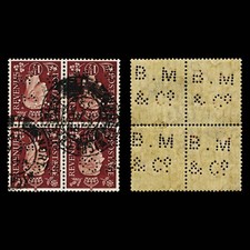 4431 GB SG464wi 1½d Brown. NON-BOOKLET Inverted Watermark Block. 1938. Mi200Z Fi