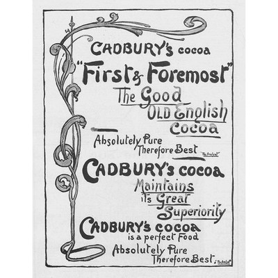Cadbury's Cocoa First & Foremost Edwardian Advertisement 1901