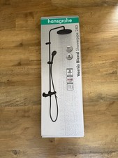 Image of hansgrohe Vernis Blend 240 1jet Dual Head Thermostatic Mixer Shower - Matt Black